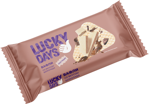 Вафли Lucky Days с шоколадным вкусом 185 г