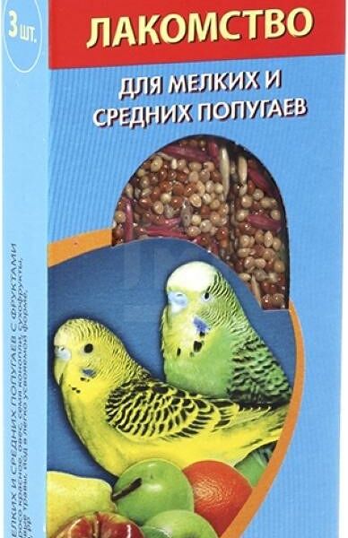 Лакомство для птиц Triol для мелких и средних попугаев с фруктами