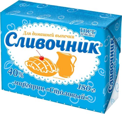 

Маргарин Сливочник Столовый 40% 180 г