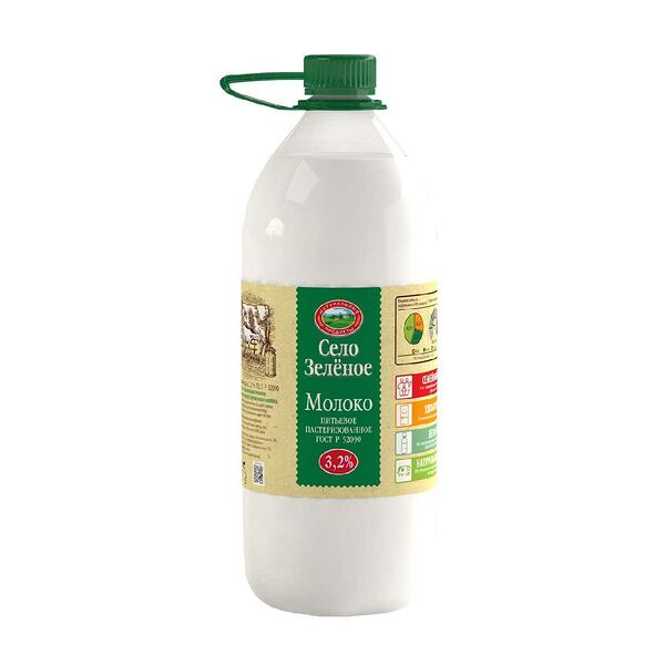 Молоко пастеризованное Село Зелёное 3,2%