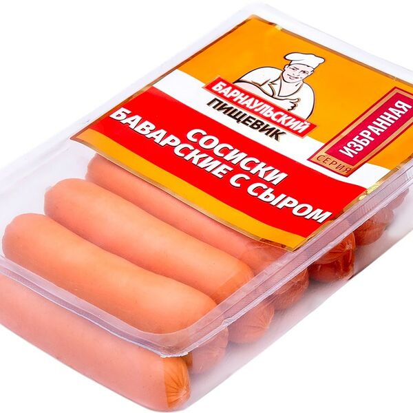 Сосиски Барнаульский Пищевик Баварские с сыром