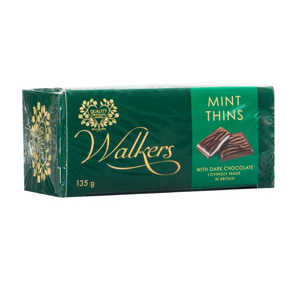 

Шоколадные плитки Walkers Chocolate After Dinner мятный крем 135 г