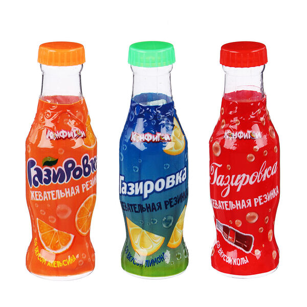 Газировка жевательная резинка в баночке, 3 вкуса, 5г