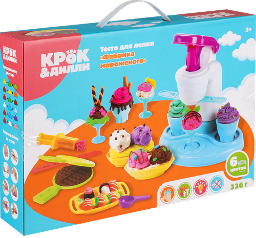 

Тесто для лепки Крок&Дилли Мороженое, с аксессуарами, 18 предметов