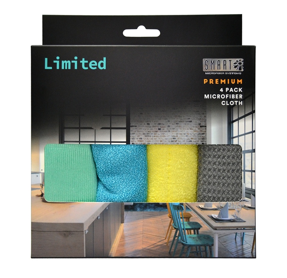

Салфетки Limited для уборки серии Premium, Smart Microfiber System, 4 шт., Швеция