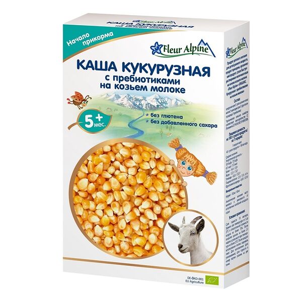 Каша кукурузная на козьем молоке Fleur Alpine с пребиотиками, с 5 месяцев