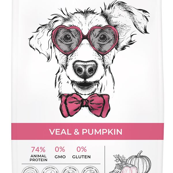 Корм BEST DINNER 12кг для собак средних и крупных пород с Телятиной и Тыквой