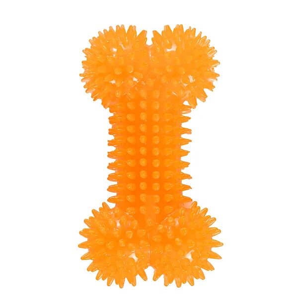 Игрушка для собак Косточка с шипами пищащая, 15,5 см