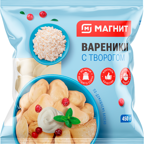 МАГНИТ Вареники с творогом 450г