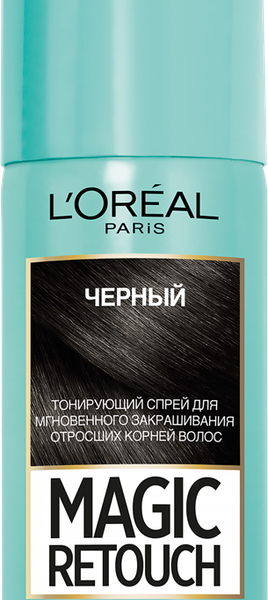 L'Oreal Paris Тонирующий спрей для мгновенного закрашивания отросших корней Magic Retouch, оттенок Черный, 75 мл