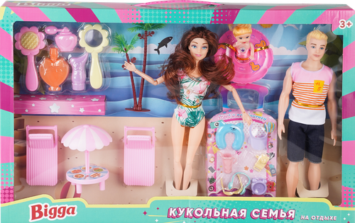 

Набор игровой BIGGA Кукольная семья на отдыхе, 20 предметов, Арт. MU-CY1210
