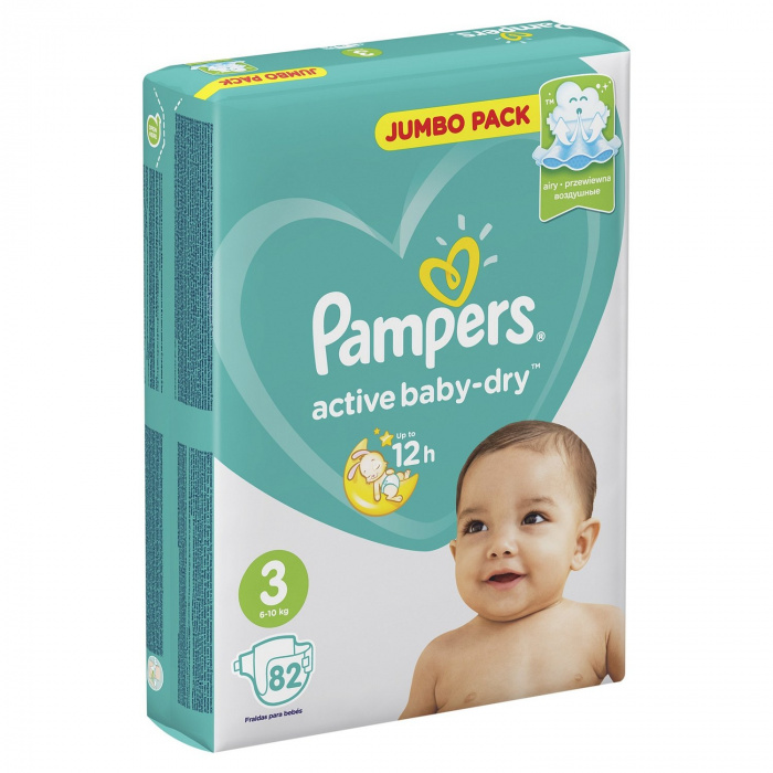 

Подгузники Pampers Active Baby-Dry размер 3 6-10 кг 82 шт