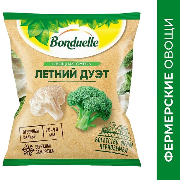 Смесь овощная Bonduelle Летний Дуэт быстрозамороженная 400г