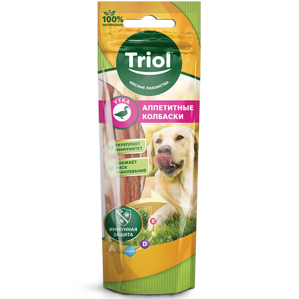 Лакомство для собак Triol Аппетитные колбаски из утки
