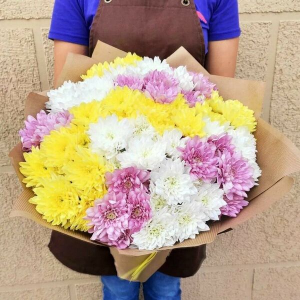 Букет из 15 хризантем