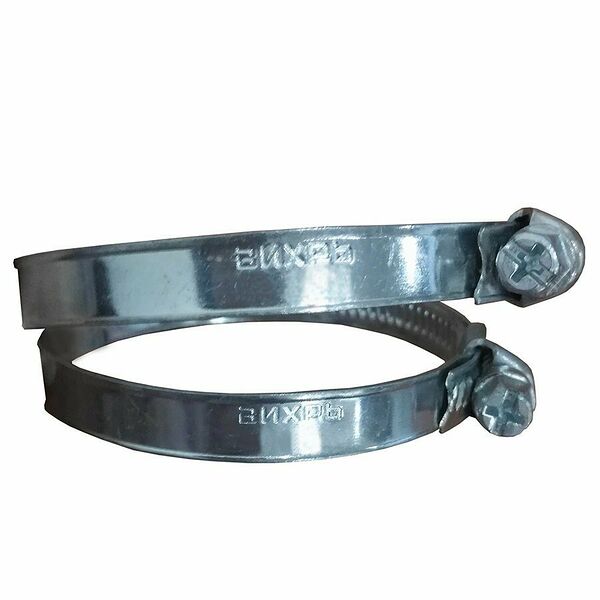 Хомут Вихрь, металлический, червячный, 16-27 мм, 50 шт, ширина 9 мм