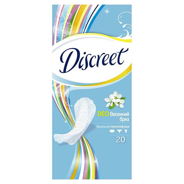 Прокладки гигиенические DISCREET Deo Spring Breeze Multiform Single, ежедневн., 20шт.