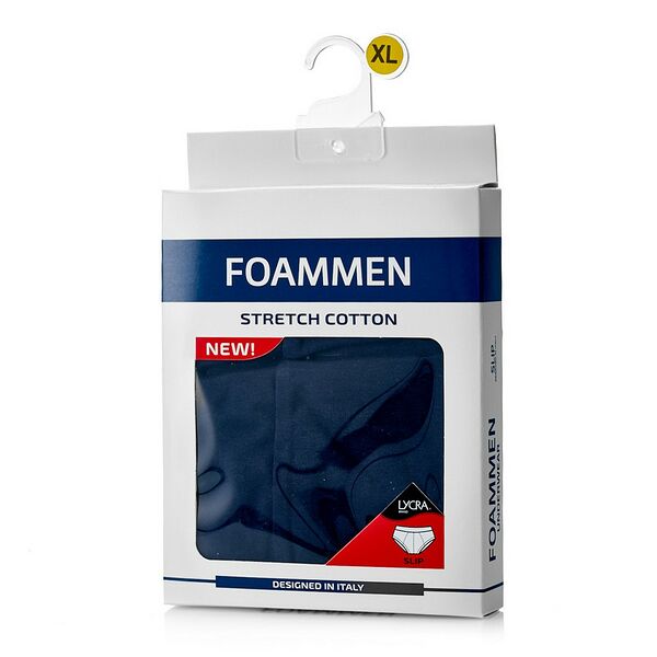 Мужские трусы-слипы Foammen однотонные синие XL