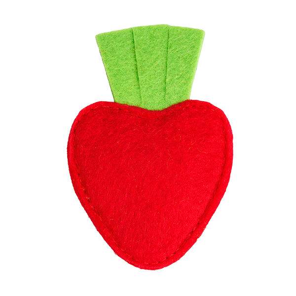 Игрушка с мятой для кошек Клубничка, 9х5,5х1,5 см, красная