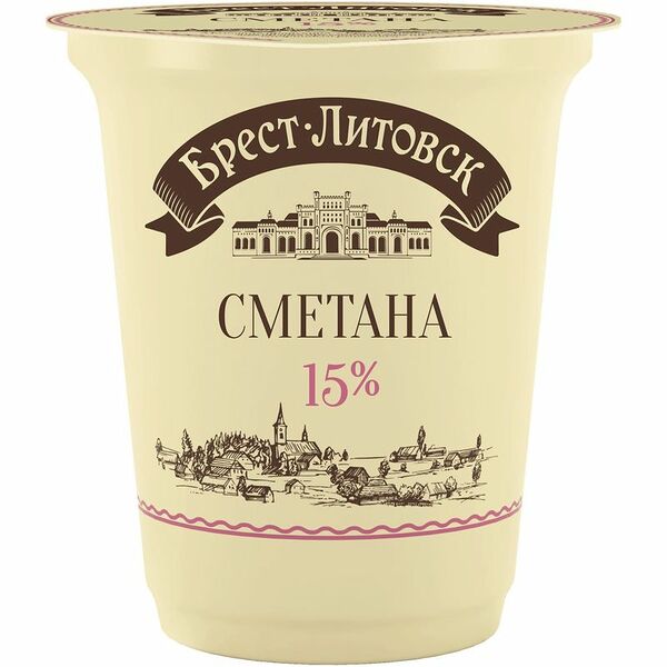 Сметана Брест-Литовск 15%, 300г