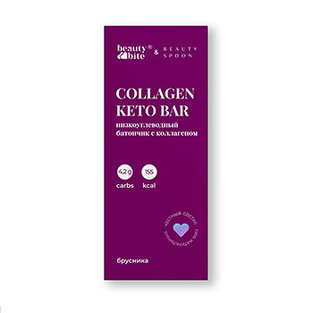Батончик низкоуглеводный Beauty Bite Collagen Keto Bar Брусника с коллагеном
