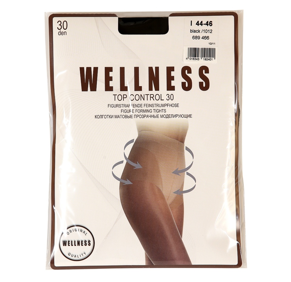

Колготки Push Up, Wellness, цвет 1012 (чёрный), 30 den, размер 1, Россия