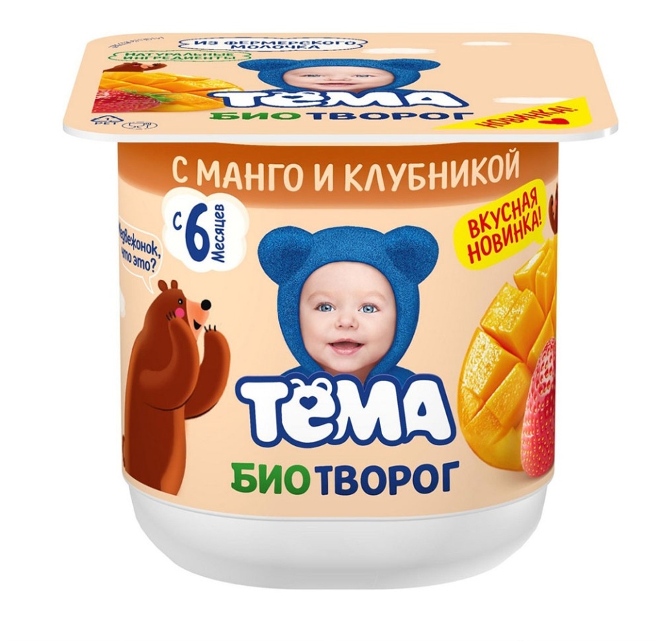 

Биотворог Тёма с манго и клубникой с 6 месяцев 4.2% 100 г