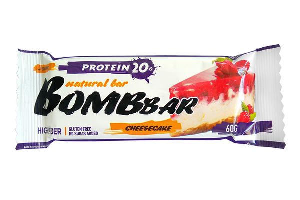 Батончик протеиновый Bombbar Малиновый чизкейк
