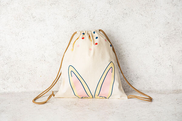 Сумка большая Ушки беж шнур