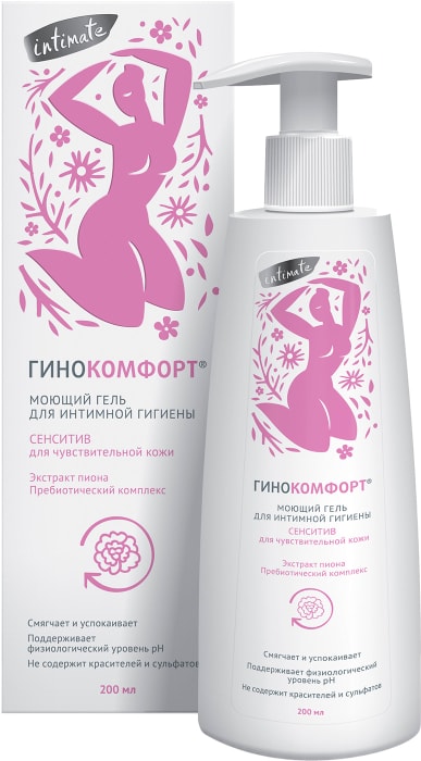 

Гель для интимной гигиенты Гинокомфорт Сенситив экстракт пиона 200 мл