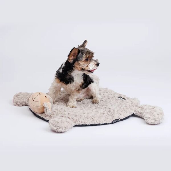 Лежак для кошек и собак Овечка, 74x59 см, серый