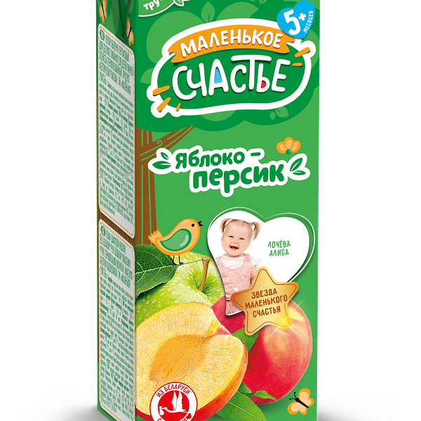Нектар Яблоко-Персик  вес 0.2л ДП Маленькое счастье