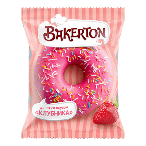 Донат Bakerton глазированный со вкусом клубники
