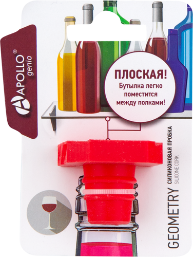 

Пробка для вина APOLLO Geometry, цвет в ассортименте, 1 шт