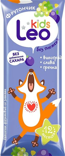 Батончик фруктовый Леовит Фрутончик Изюм-Слива-Гречка 20г