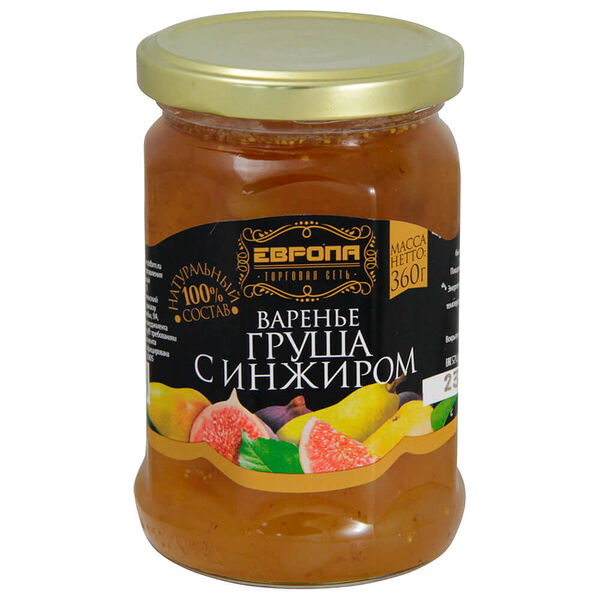 Варенье Европа 360г груша с инжиром ст/б