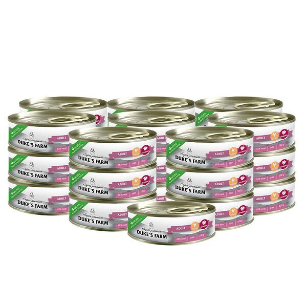 Корм для кошек DUKE'S FARM из курицы с клюквой и шпинатом 100г (упаковка - 24 шт)