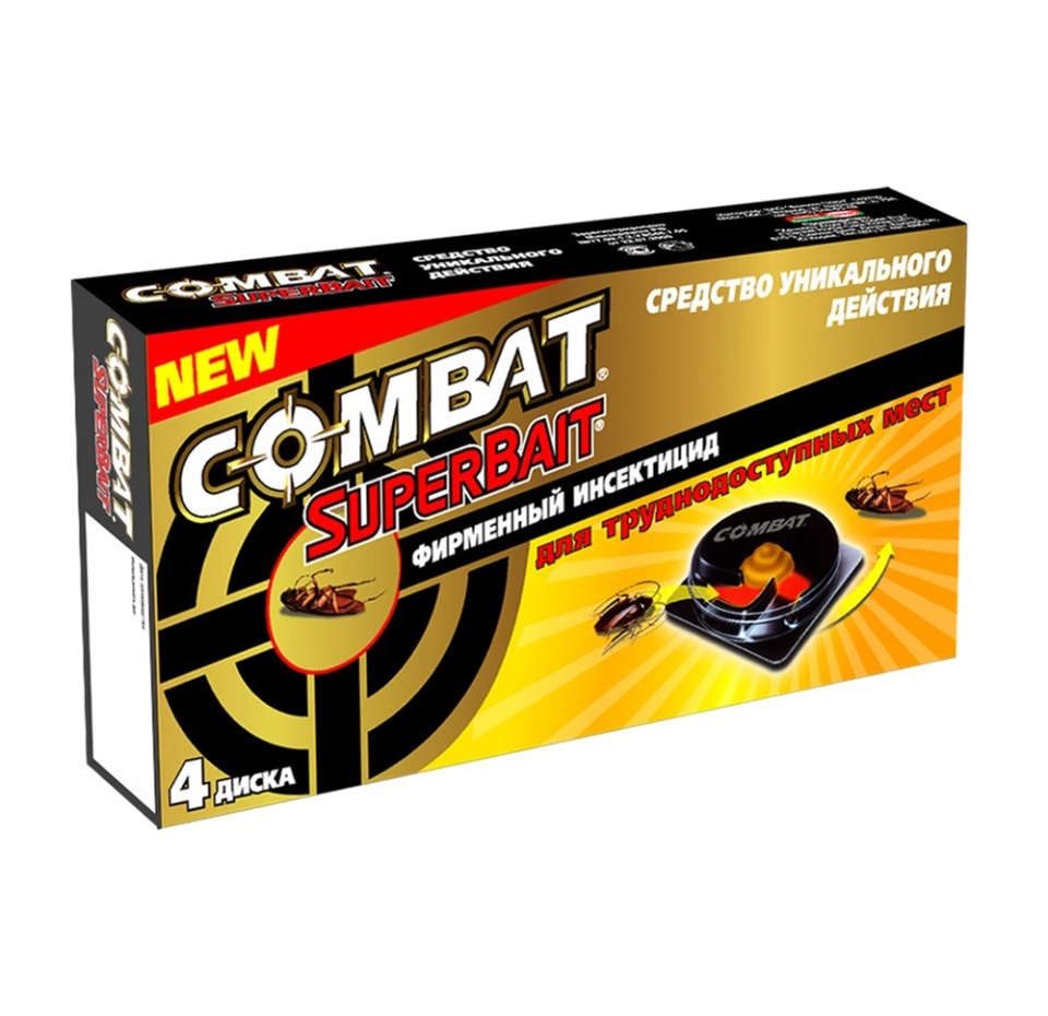 

Ловушки Combat Superbait от тараканов 4 шт. в упаковке