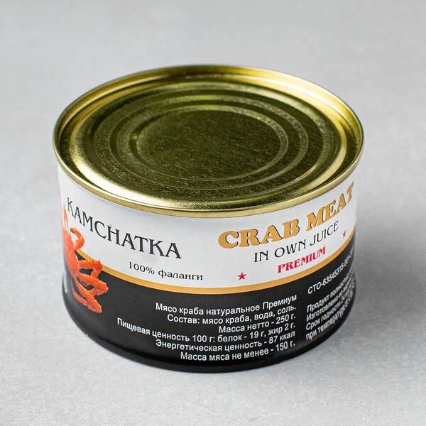 Мясо краба натуральное (Камчатка) ж/б,