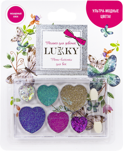 

Тени для век детские Lukky с блестками, палетка Арт. Т18932/3 6 г