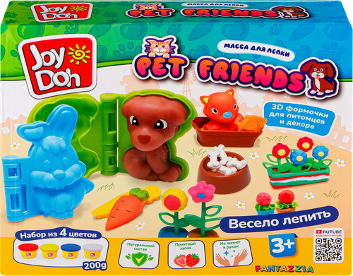 

Масса для лепки JOY DOH Pet friends Домашние животные, 4х50г
