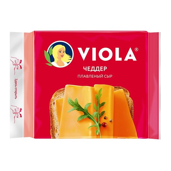 Сыр Viola плавленый Чеддер в ломтиках, 140г