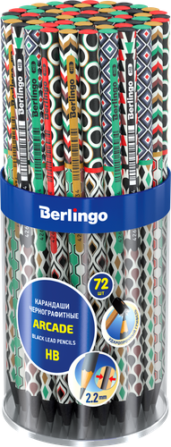 

Карандаш чернографитный Berlingo Arcade HB круглый, в ассортименте