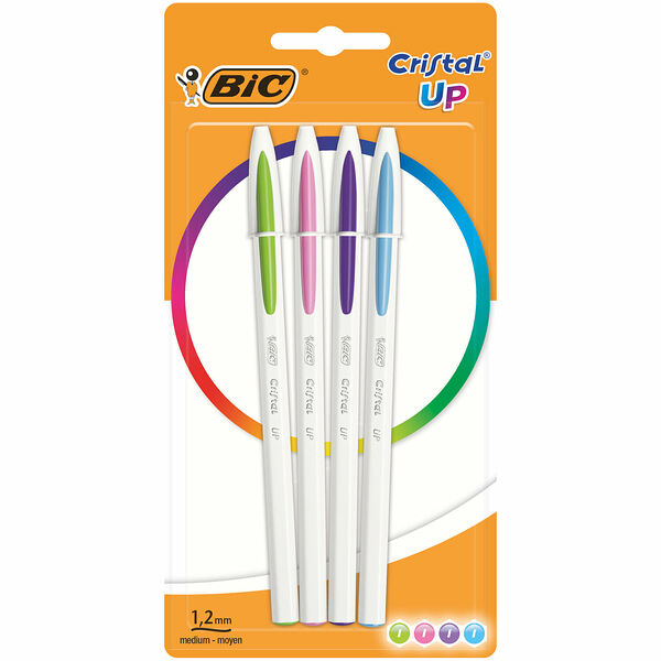 Ручки шариковые Bic Cristal Up разноцветные, 4 шт.