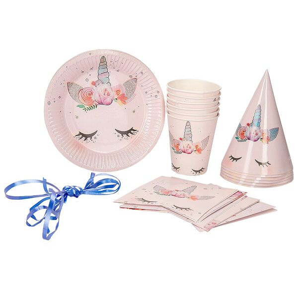 Набор бумажной посуды Страна карнавалия Единорог, 19 предметов