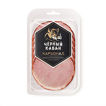 Карбонад Черный Кабан копчено-вареный нарезка
