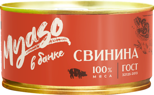 

Свинина тушеная МЯСО В БАНКЕ высший сорт ГОСТ, 325г