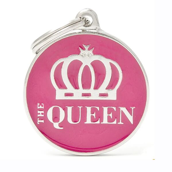 Адресник для кошек и собак круглый маленький Королева