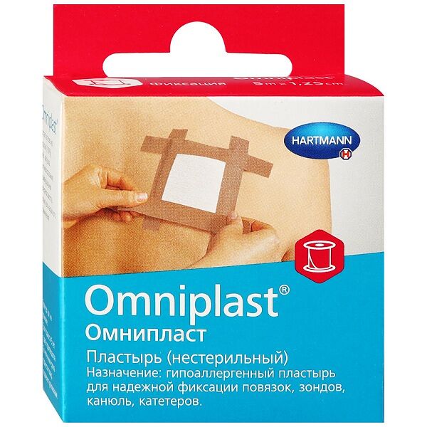 Hartmann Omniplast пластырь из текстильной ткани 1.25 см х 5 м 1 шт