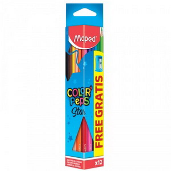 Цветные карандаши 12шт Color Peps +точилка Maped арт. 183213
